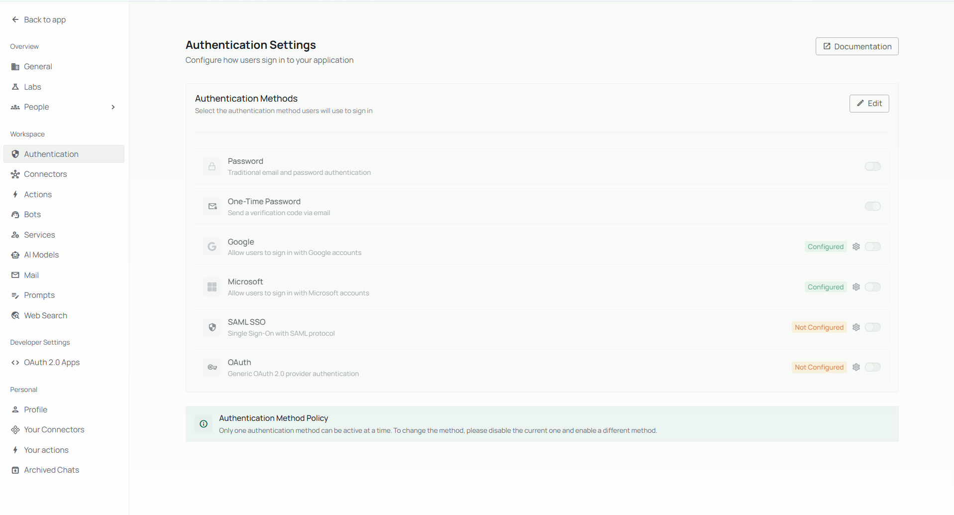 Authentication Overview - PipesHub Workplace AI